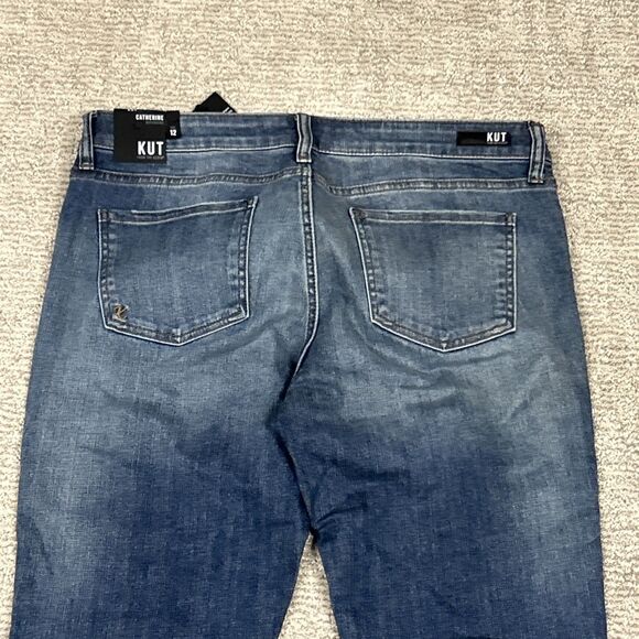 Kut From The Kloth Jeans Womens 12 Catherine Boyfriend Blue Denim Stretch New - Picture 9 of 14